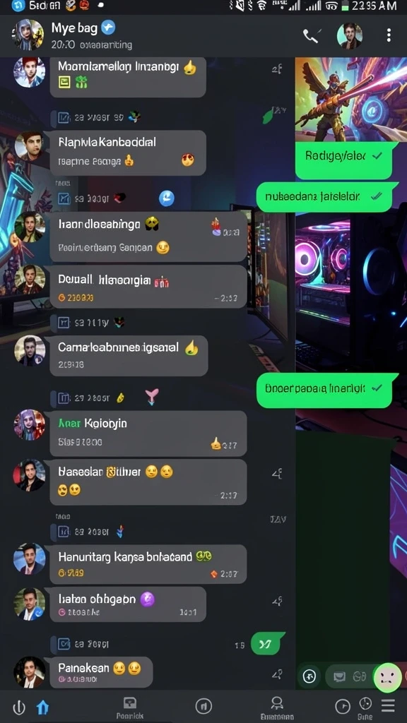 dorahoki - Fitur chat untuk interaksi dengan pemain lain.
