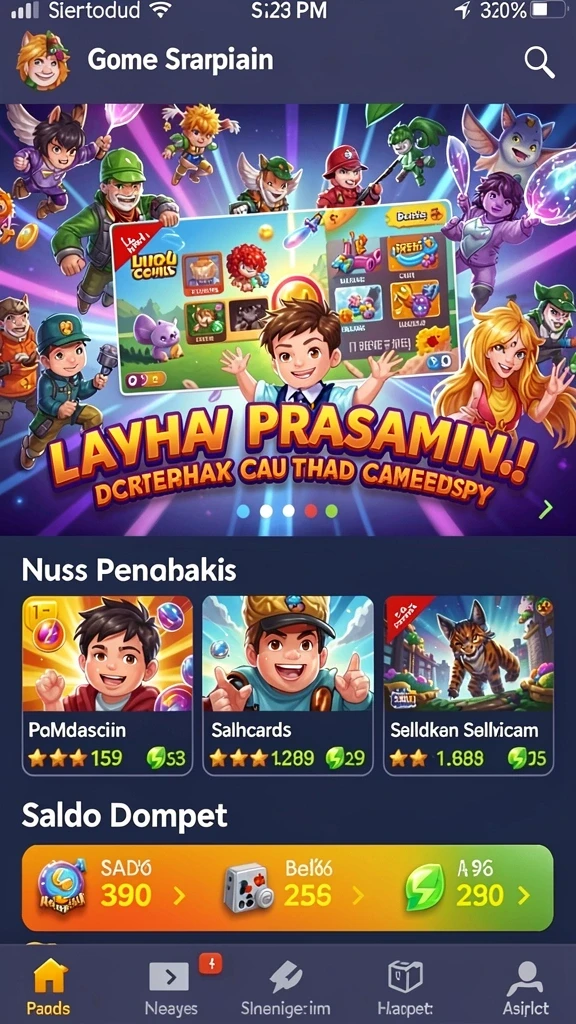s9s9 - Tampilan utama S9S9 dengan karakter siap bertualang.